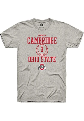 Kennedy Cambridge  Ohio State Buckeyes Ash Rally NIL Sport Icon Short Sleeve T Shirt