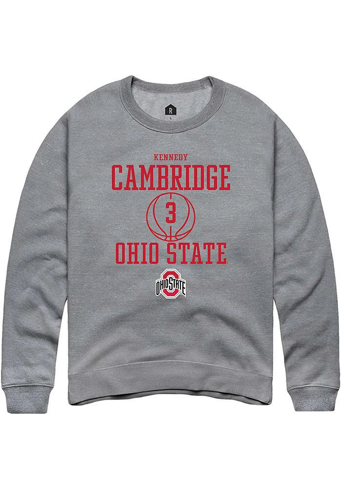 Kennedy Cambridge  Rally Ohio State Buckeyes Mens Graphite NIL Sport Icon Long Sleeve Crew Sweatsh..