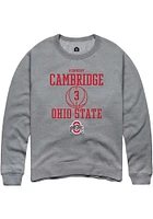 Kennedy Cambridge  Rally Ohio State Buckeyes Mens Graphite NIL Sport Icon Long Sleeve Crew Sweatsh..