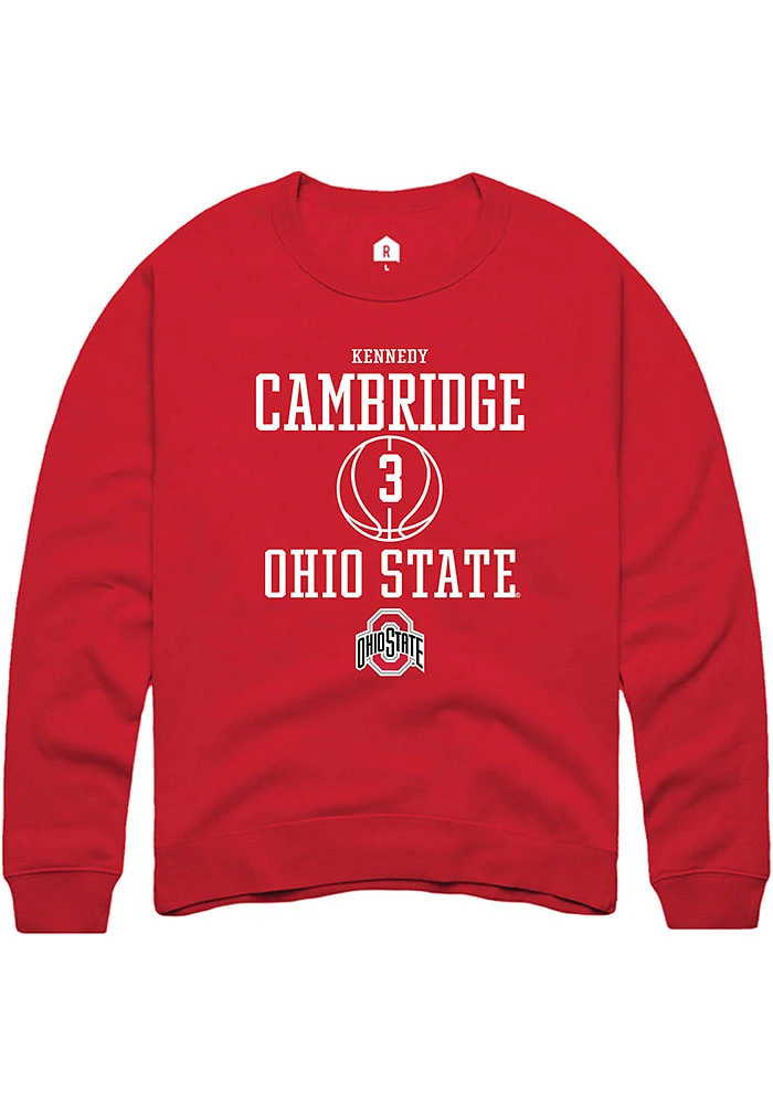 Kennedy Cambridge  Rally Ohio State Buckeyes Mens Red NIL Sport Icon Long Sleeve Crew Sweatshirt