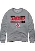 Kennedy Cambridge  Rally Ohio State Buckeyes Mens Graphite NIL Stacked Box Long Sleeve Crew Swea..