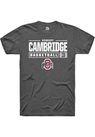 Kennedy Cambridge  Ohio State Buckeyes Dark Grey Rally NIL Stacked Box Short Sleeve T Shirt