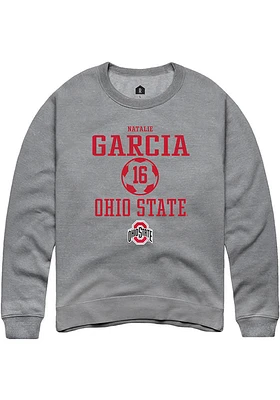 Natalie Garcia  Rally Ohio State Buckeyes Mens Graphite NIL Sport Icon Long Sleeve Crew Sweatshi..