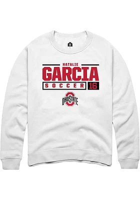 Natalie Garcia Rally Ohio State Buckeyes Mens NIL Stacked Box Long Sleeve Crew Sweatshirt