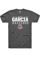 Natalie Garcia  Ohio State Buckeyes Dark Grey Rally NIL Stacked Box Short Sleeve T Shirt