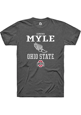 zamesha Myle  Ohio State Buckeyes Dark Grey Rally NIL Sport Icon Short Sleeve T Shirt