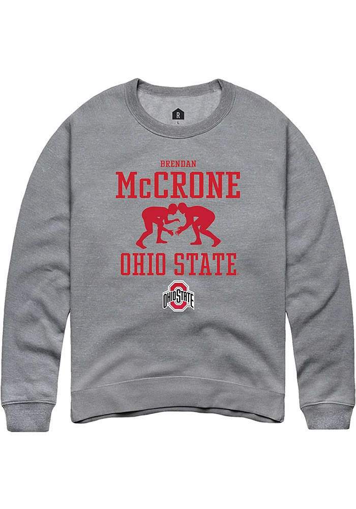 Brendan McCrone  Rally Ohio State Buckeyes Mens Graphite NIL Sport Icon Long Sleeve Crew Sweatsh..