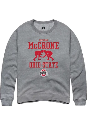 Brendan McCrone  Rally Ohio State Buckeyes Mens Graphite NIL Sport Icon Long Sleeve Crew Sweatsh..