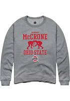 Brendan McCrone  Rally Ohio State Buckeyes Mens Graphite NIL Sport Icon Long Sleeve Crew Sweatsh..