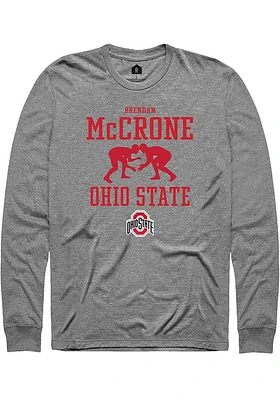 Brendan McCrone  Ohio State Buckeyes Graphite Rally NIL Sport Icon Long Sleeve T Shirt