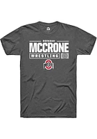 Brendan McCrone  Ohio State Buckeyes Dark Grey Rally NIL Stacked Box Short Sleeve T Shirt