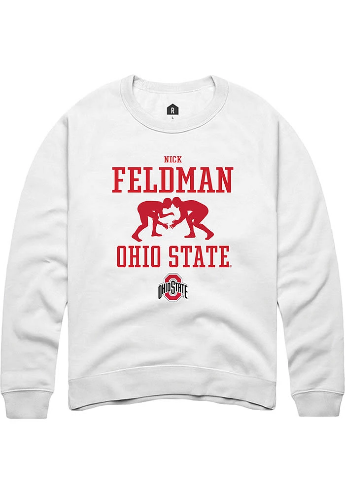 Nick Feldman Rally Ohio State Buckeyes Mens NIL Sport Icon Long Sleeve Crew Sweatshirt