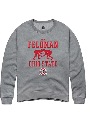 Nick Feldman  Rally Ohio State Buckeyes Mens Graphite NIL Sport Icon Long Sleeve Crew Sweatshirt