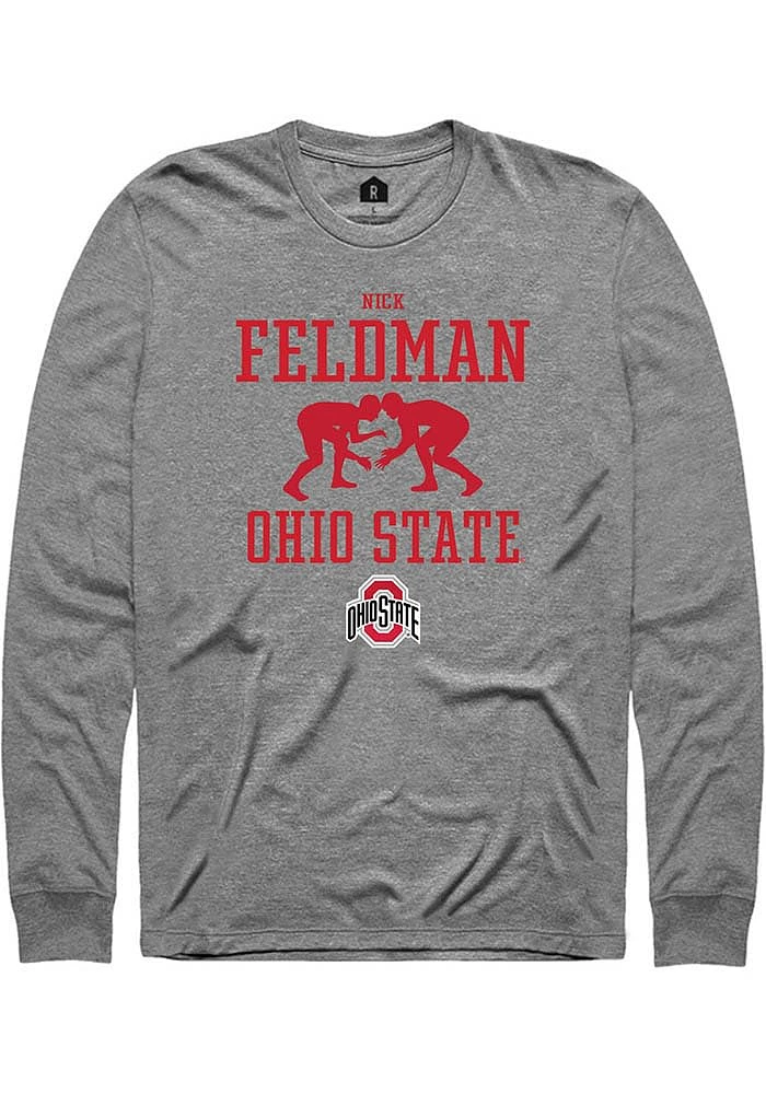 Nick Feldman  Ohio State Buckeyes Graphite Rally NIL Sport Icon Long Sleeve T Shirt