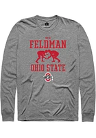 Nick Feldman  Ohio State Buckeyes Graphite Rally NIL Sport Icon Long Sleeve T Shirt