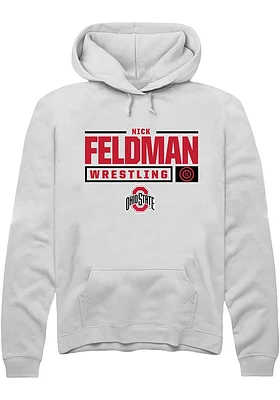 Nick Feldman Rally Ohio State Buckeyes Mens NIL Stacked Box Long Sleeve Hoodie