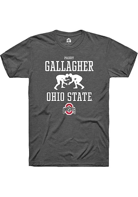 Paddy Gallagher  Ohio State Buckeyes Dark Grey Rally NIL Sport Icon Short Sleeve T Shirt