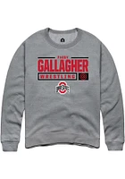 Paddy Gallagher  Rally Ohio State Buckeyes Mens Graphite NIL Stacked Box Long Sleeve Crew Sweatshi..