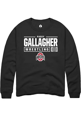 Paddy Gallagher Rally Ohio State Buckeyes Mens NIL Stacked Box Long Sleeve Crew Sweatshirt