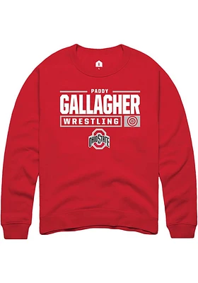 Paddy Gallagher  Rally Ohio State Buckeyes Mens Red NIL Stacked Box Long Sleeve Crew Sweatshirt