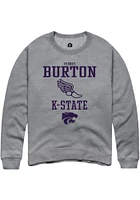 Sydney Burton  Rally K-State Wildcats Mens Graphite NIL Sport Icon Track Long Sleeve Crew Sweatshi..