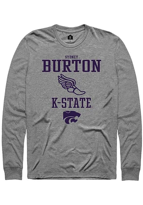 Sydney Burton  K-State Wildcats Graphite Rally NIL Sport Icon Track Long Sleeve T Shirt
