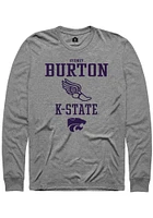 Sydney Burton  K-State Wildcats Graphite Rally NIL Sport Icon Track Long Sleeve T Shirt