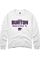 Sydney Burton Rally K-State Wildcats Mens NIL Stacked Box Track Long Sleeve Crew Sweatshirt