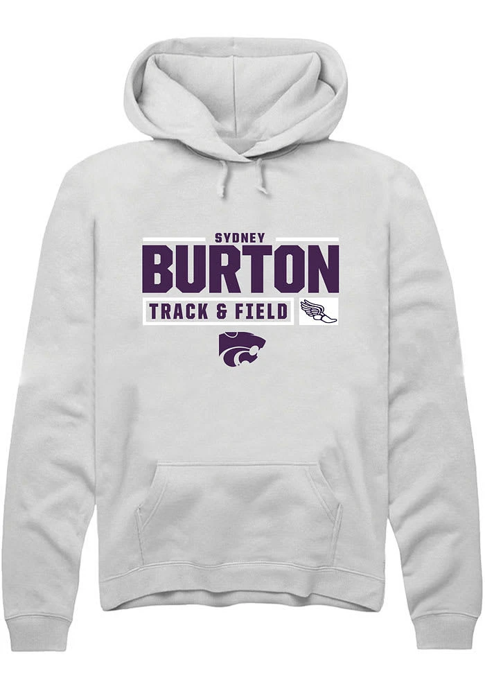 Sydney Burton Rally K-State Wildcats Mens NIL Stacked Box Track Long Sleeve Hoodie