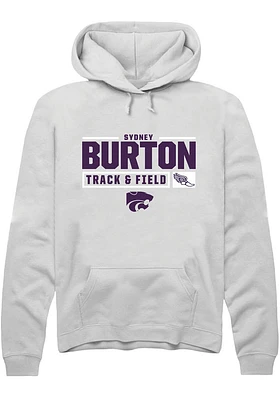 Sydney Burton Rally K-State Wildcats Mens NIL Stacked Box Track Long Sleeve Hoodie