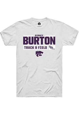 Sydney Burton K-State Wildcats Rally NIL Stacked Box Track Short Sleeve T Shirt