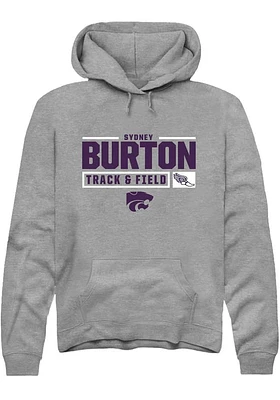 Sydney Burton  Rally K-State Wildcats Mens Graphite NIL Stacked Box Track Long Sleeve Hoodie