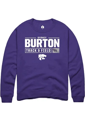 Sydney Burton  Rally K-State Wildcats Mens Purple NIL Stacked Box Track Long Sleeve Crew Sweatshir..