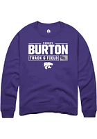 Sydney Burton  Rally K-State Wildcats Mens Purple NIL Stacked Box Track Long Sleeve Crew Sweatshir..