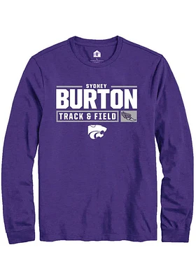 Sydney Burton K-State Wildcats Rally NIL Stacked Box Track Long Sleeve T Shirt