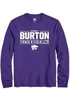 Sydney Burton K-State Wildcats Rally NIL Stacked Box Track Long Sleeve T Shirt