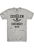 Trevor Zeigler  Cincinnati Bearcats Ash Rally NIL Sport Icon Short Sleeve T Shirt