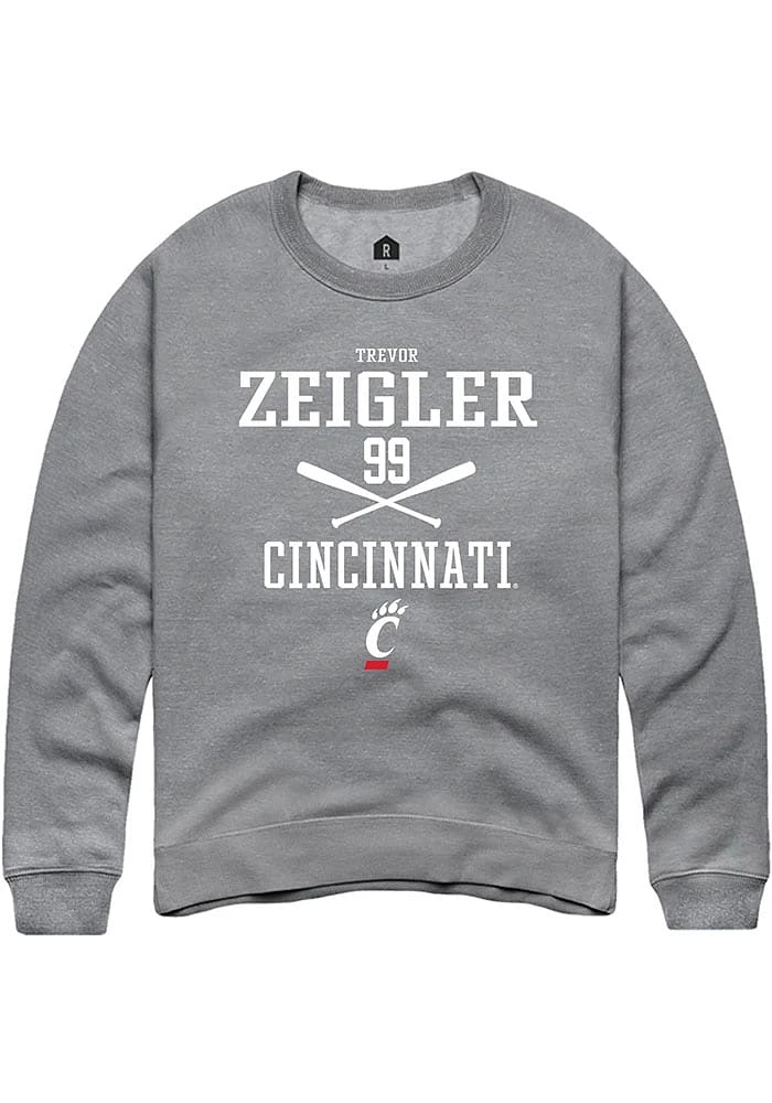 Trevor Zeigler  Rally Cincinnati Bearcats Mens Graphite NIL Sport Icon Long Sleeve Crew Sweatshi..