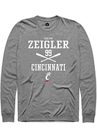 Trevor Zeigler  Cincinnati Bearcats Graphite Rally NIL Sport Icon Long Sleeve T Shirt