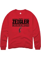 Trevor Zeigler Rally Cincinnati Bearcats Mens NIL Stacked Box Long Sleeve Crew Sweatshirt