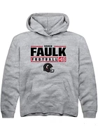 Barak Faulk  Rally Cincinnati Bearcats Youth Grey NIL Stacked Box Long Sleeve Hoodie