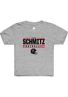 Caleb Schmitz  Rally Cincinnati Bearcats Youth Grey NIL Stacked Box Short Sleeve T-Shirt