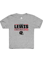 Cincear Lewis  Rally Cincinnati Bearcats Youth Grey NIL Stacked Box Short Sleeve T-Shirt