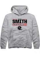 Keilan Smith Rally Youth Grey Cincinnati Bearcats NIL Stacked Box Long Sleeve Hooded Sweatshirt
