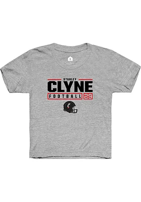 Stanley Clyne Rally Youth Grey Cincinnati Bearcats NIL Stacked Box Short Sleeve T-Shirt
