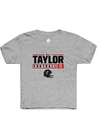 D.J. Taylor Rally Youth Grey Cincinnati Bearcats NIL Stacked Box Short Sleeve T-Shirt