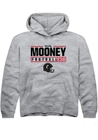 Nijal Mooney Rally Youth Grey Cincinnati Bearcats NIL Stacked Box Long Sleeve Hooded Sweatshirt