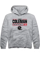 Simeon Coleman Rally Youth Grey Cincinnati Bearcats NIL Stacked Box Long Sleeve Hooded Sweatshir..