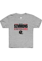 Weston Simmons Rally Youth Grey Cincinnati Bearcats NIL Stacked Box Short Sleeve T-Shirt
