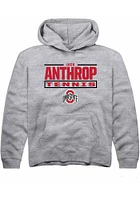Jack Anthrop  Rally Ohio State Buckeyes Youth Grey NIL Stacked Box Long Sleeve Hoodie